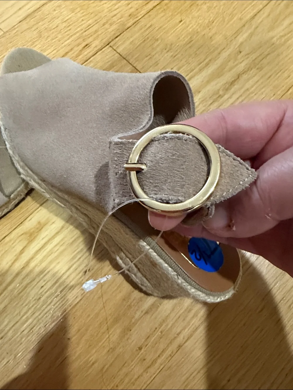 Kanna Womens Taupe Suede Espadrille Wedge Sandals - Open Toe